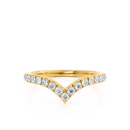 0.21 TCW Round Curved Moissanite Wedding Band