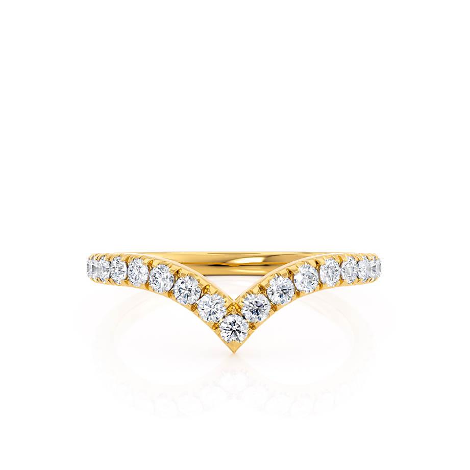 0.21 TCW Round Curved Moissanite Wedding Band