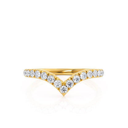 0.21 TCW Round Curved Moissanite Wedding Band
