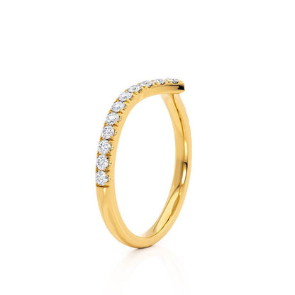 0.21 TCW Round Curved Moissanite Wedding Band