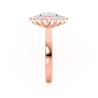 2.1 CT Oval Halo Moissanite Engagement Ring