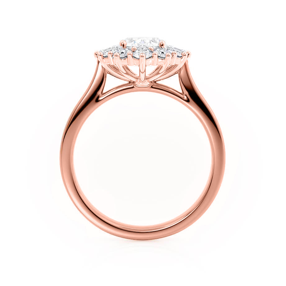 2.1 CT Oval Halo Moissanite Engagement Ring