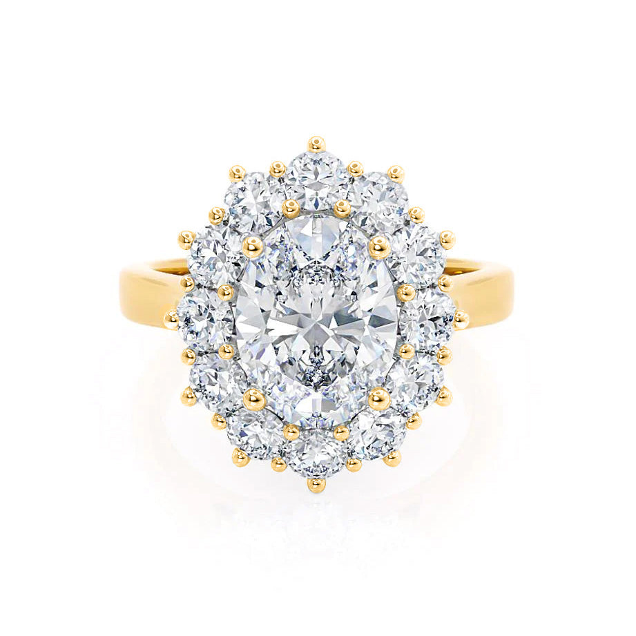 2.1 CT Oval Halo Moissanite Engagement Ring