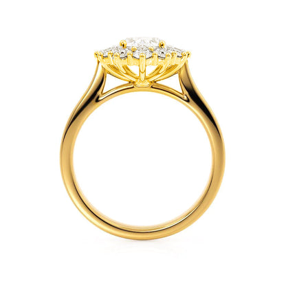 2.1 CT Oval Halo Moissanite Engagement Ring