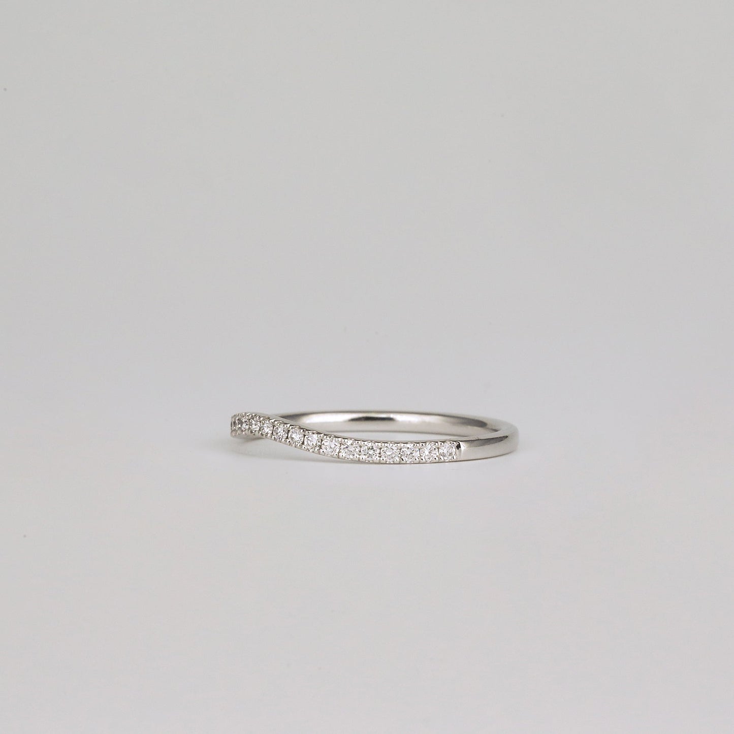 0.21 TCW Round Curved Moissanite Wedding Band