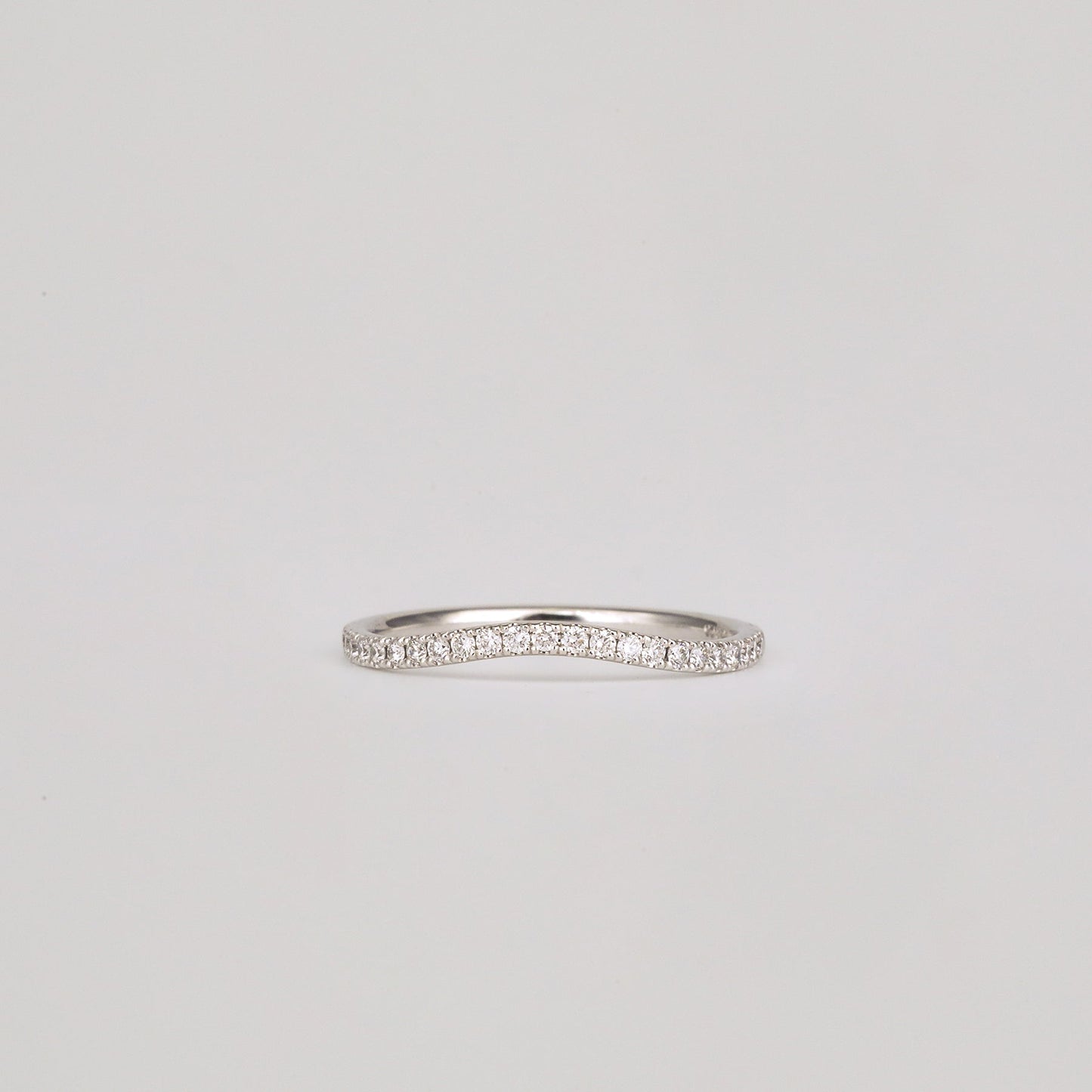 0.21 TCW Round Curved Moissanite Wedding Band