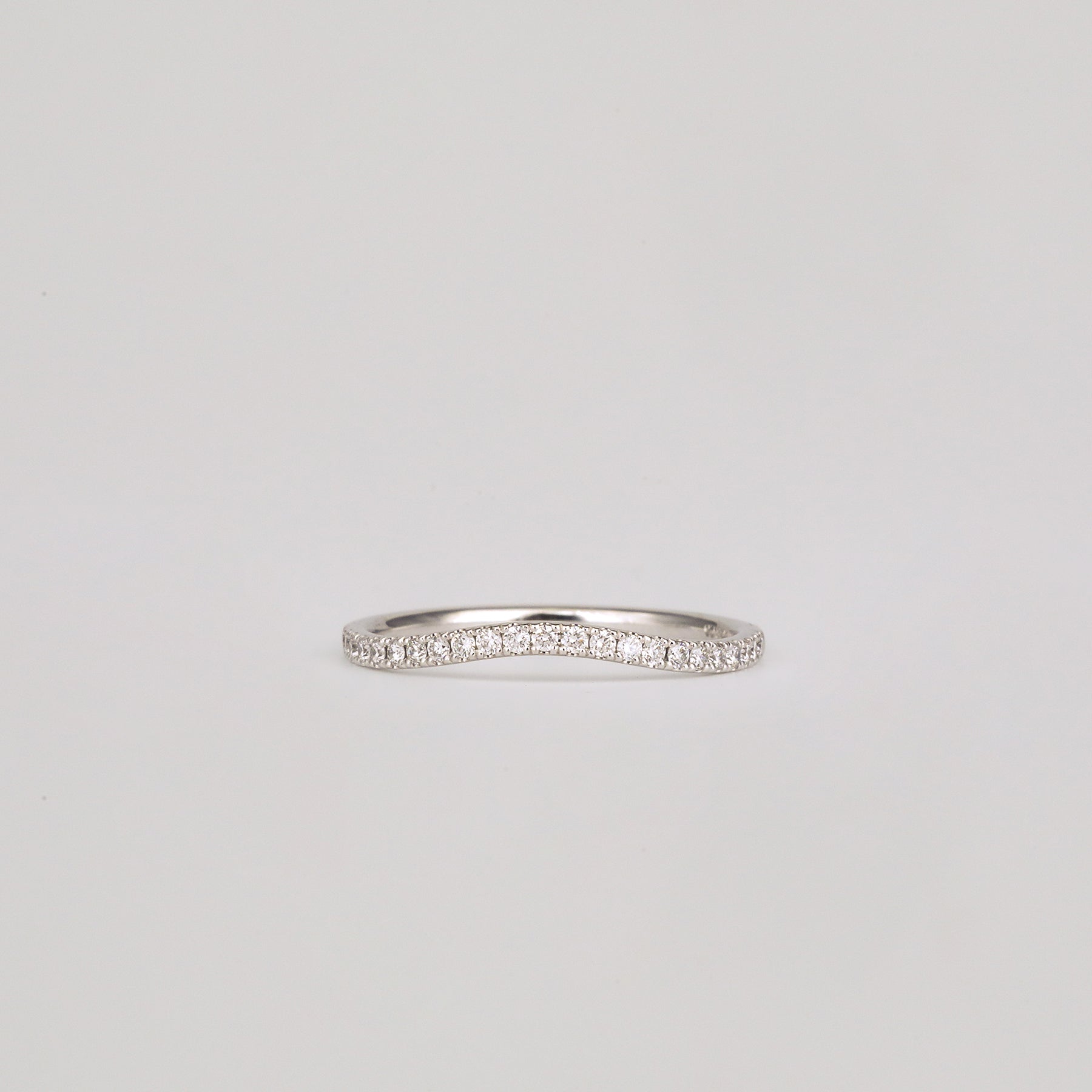 0.21 TCW Round Curved Moissanite Wedding Band