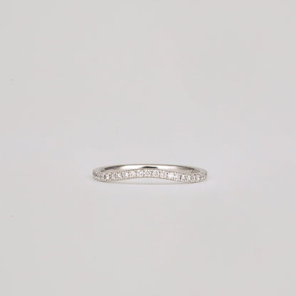 0.21 TCW Round Curved Moissanite Wedding Band