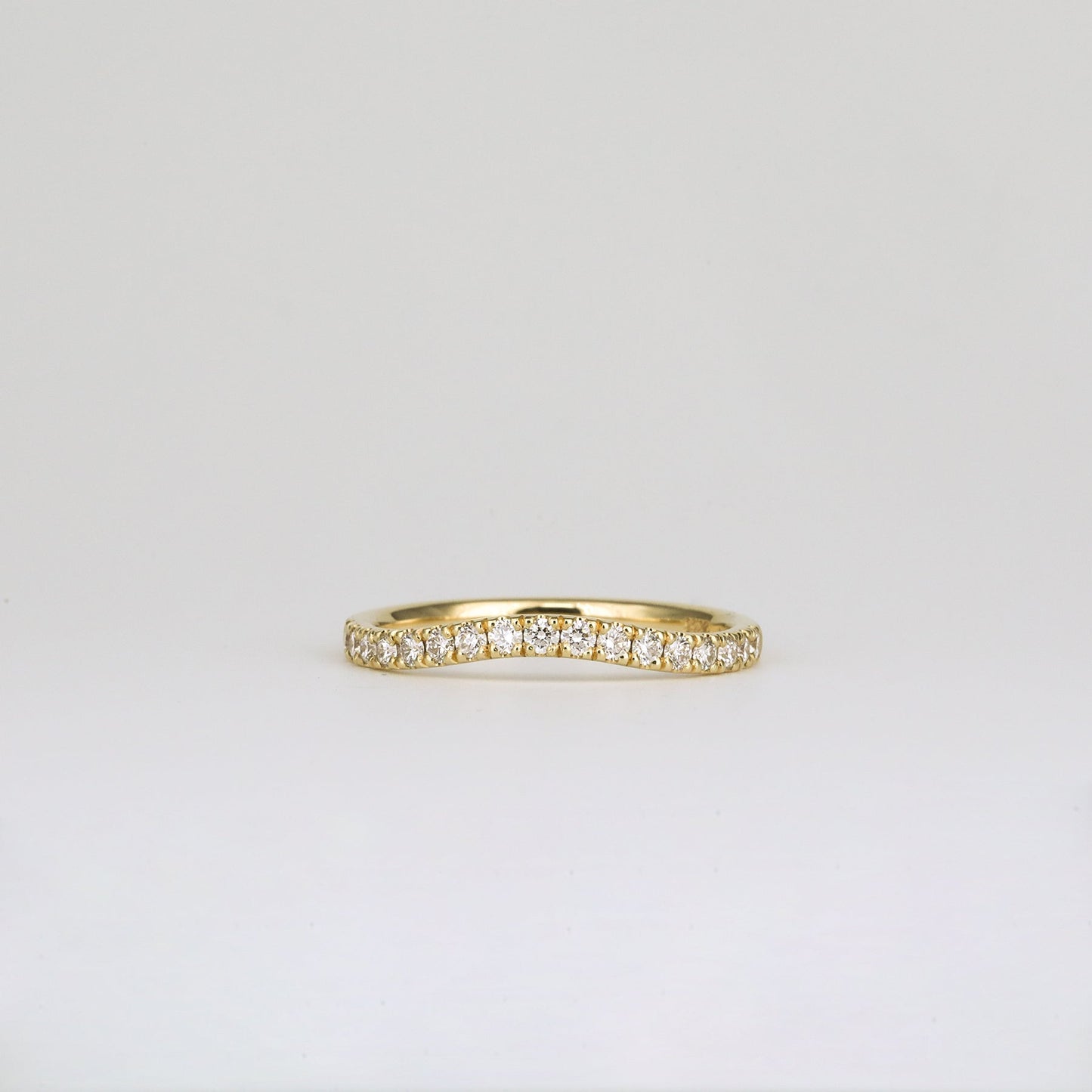 0.33 TCW Round Curved Moissanite Wedding Band