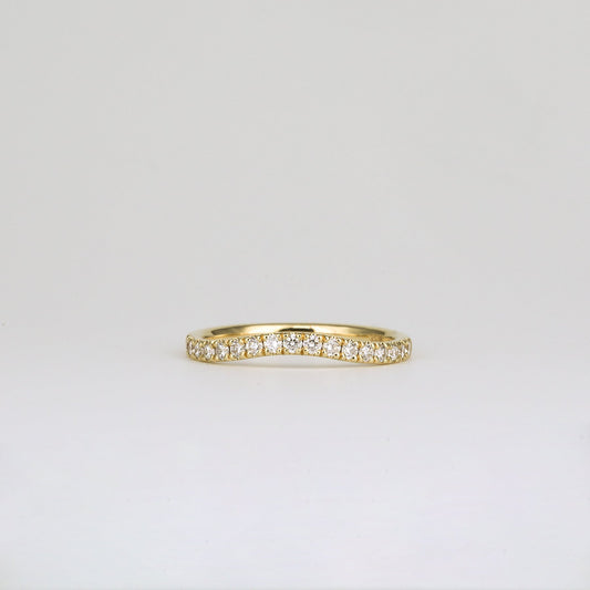 0.33 TCW Round Curved Moissanite Wedding Band