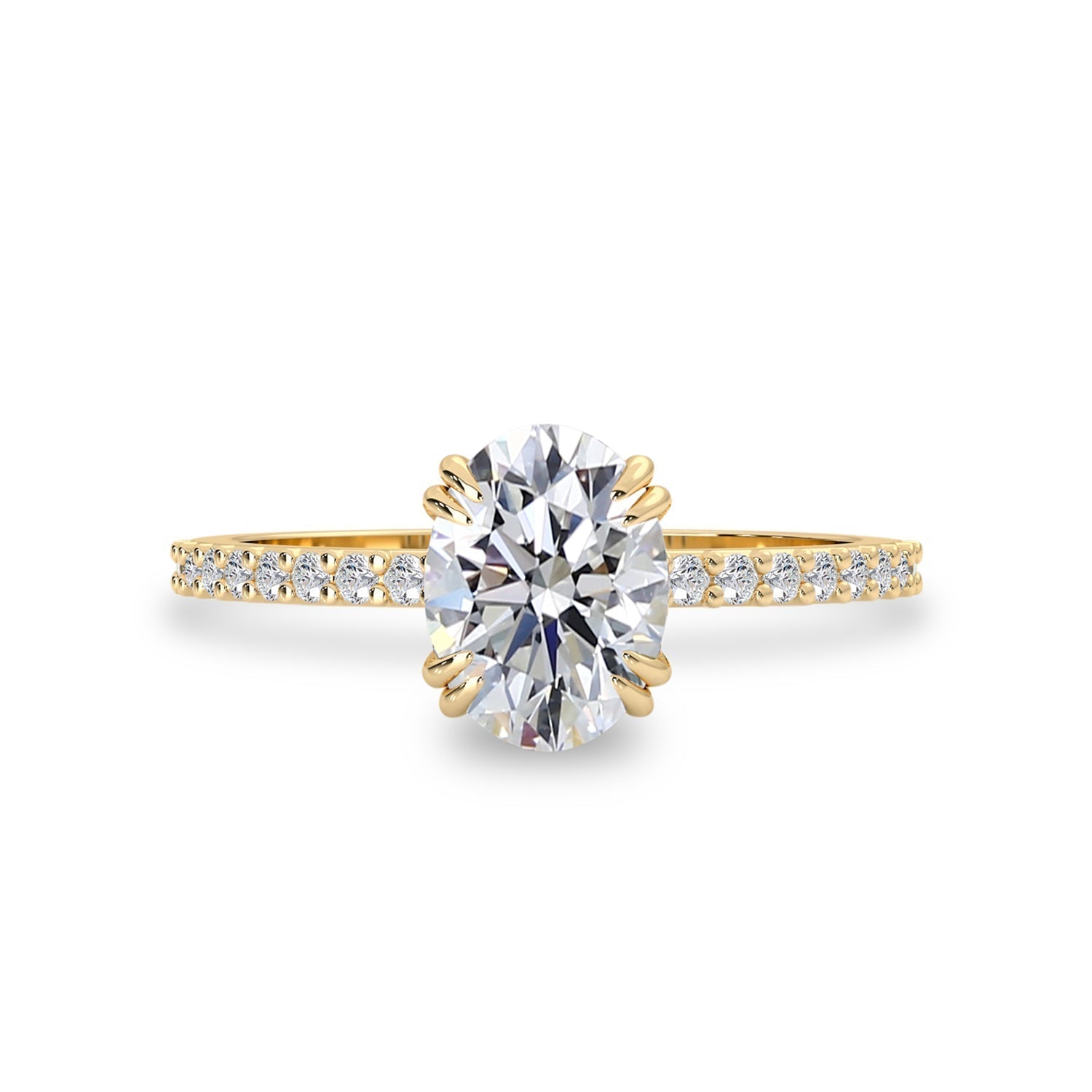 1.25 CT Oval Moissanite Pave Setting Engagement Ring - farrellouise