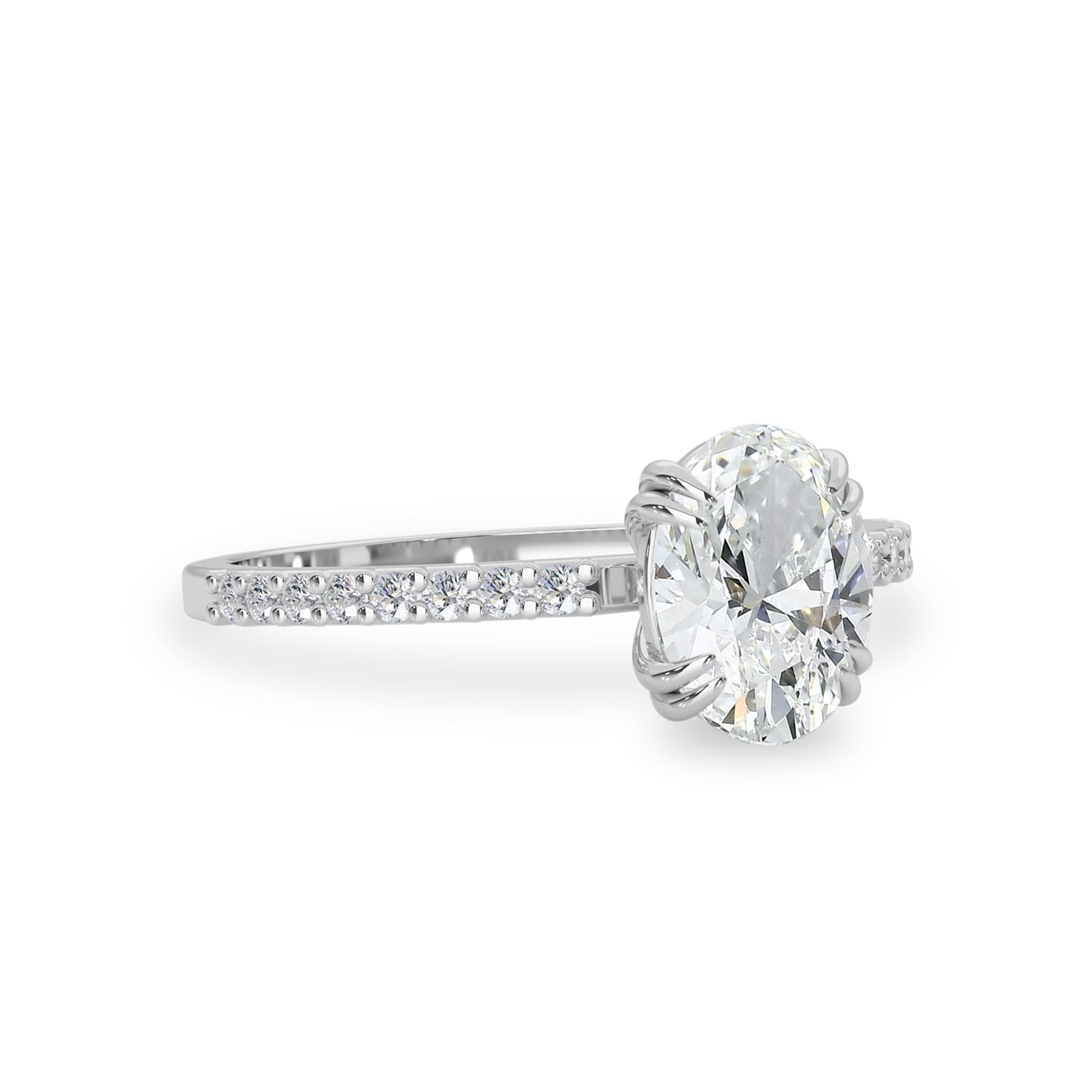 1.25 CT Oval Moissanite Pave Setting Engagement Ring - farrellouise