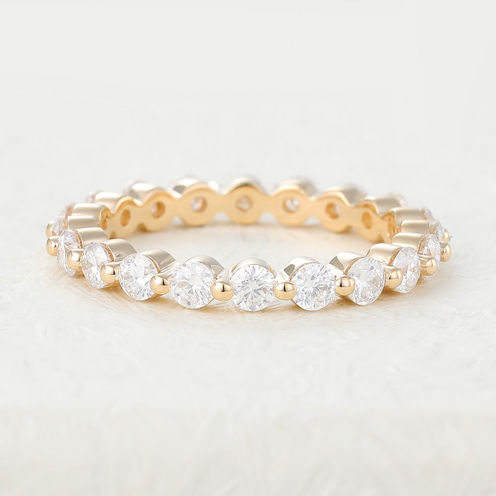 1.22 TCW Round Full Eternity Moissanite Wedding Band