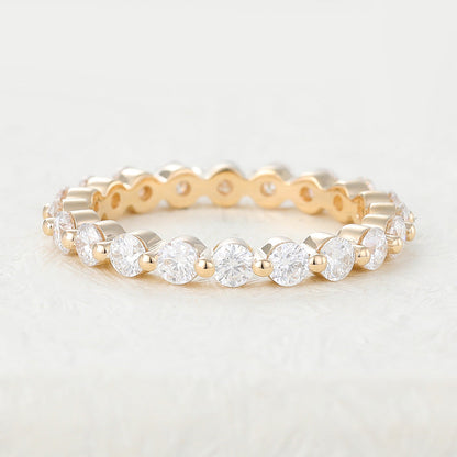 1.22 TCW Round Full Eternity Moissanite Wedding Band