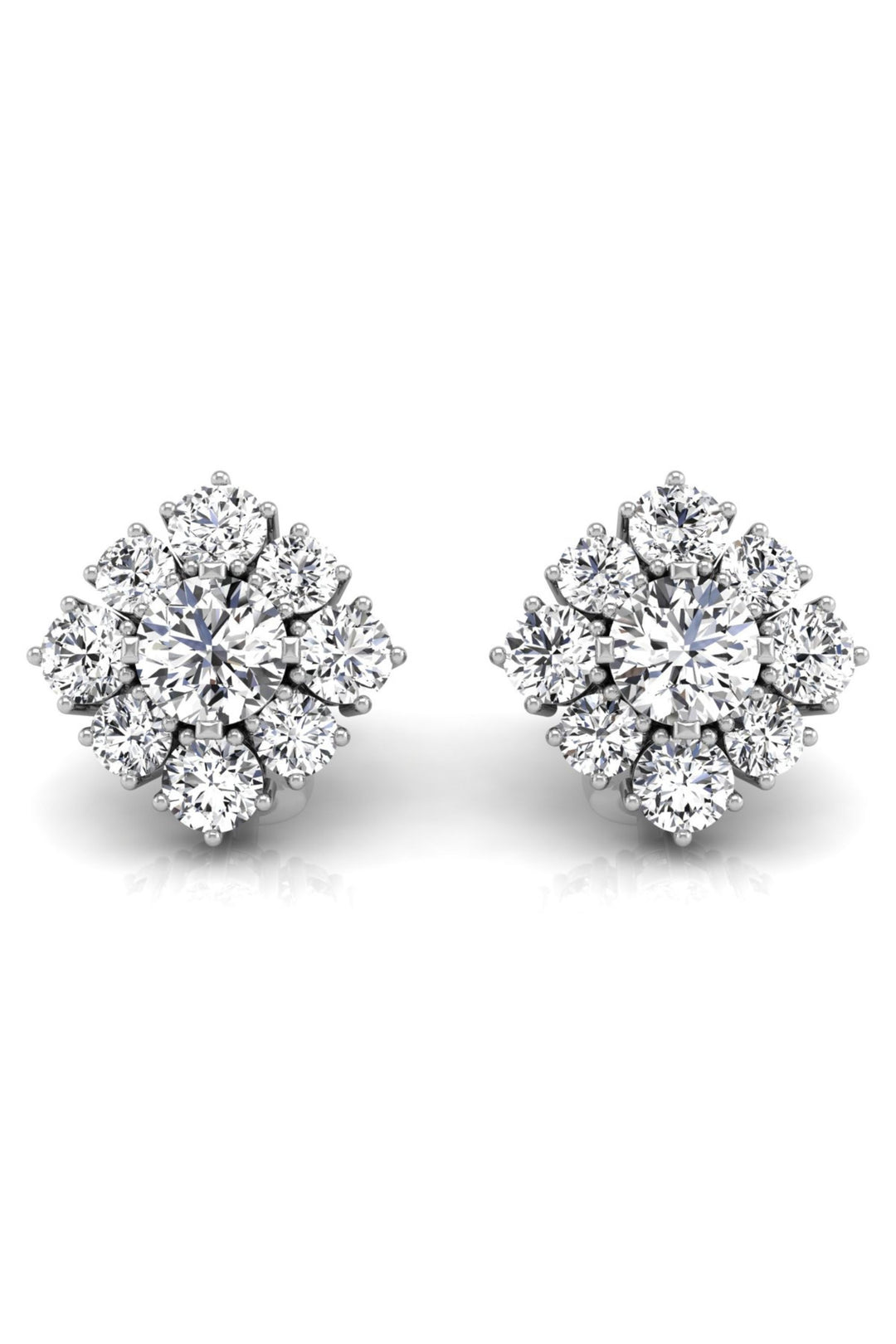1.43 TCW Round Cut Halo Stud Moissanite Earrings