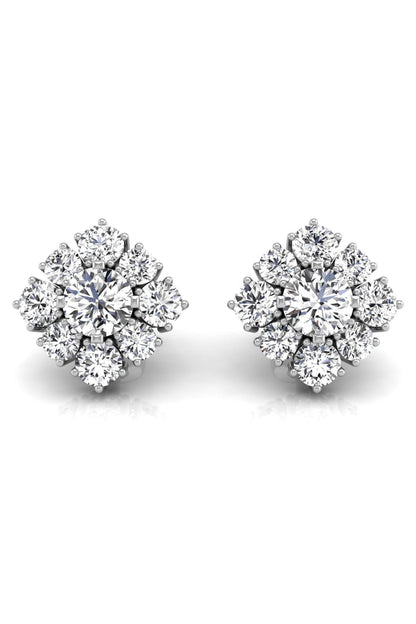 1.43 TCW Round Cut Halo Stud Moissanite Earrings