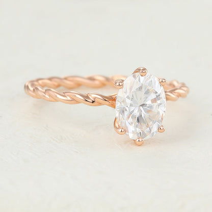 1.33 CT Oval Shaped Moissanite Engagement Ring In Solitaire Design