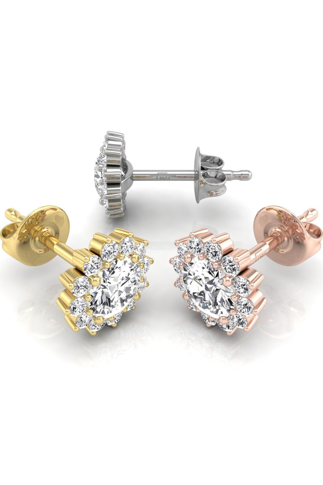 1.20 TCW Round Cut Halo Stud Moissanite Earrings