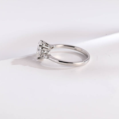 2.0 CT Oval Cluster Moissanite Engagement Ring
