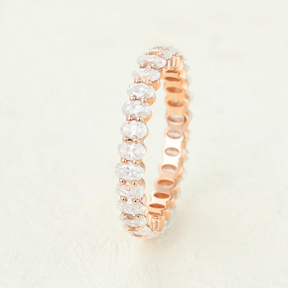 1.74 TCW Oval Full Eternity Moissanite Wedding Band