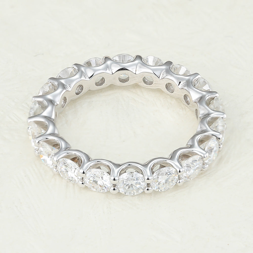 1.8 TCW Round Shaped Moissanite Full Eternity Wedding Band