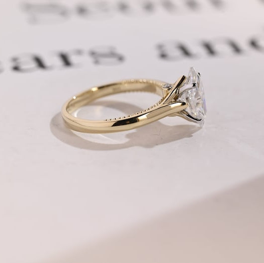 2.0 CT Marquise Solitaire Moissanite Engagement Ring