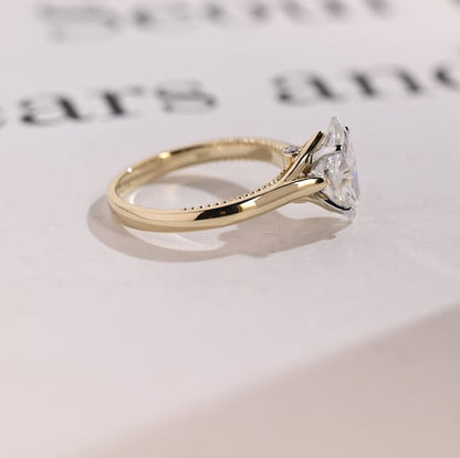 2.0 CT Marquise Solitaire Moissanite Engagement Ring