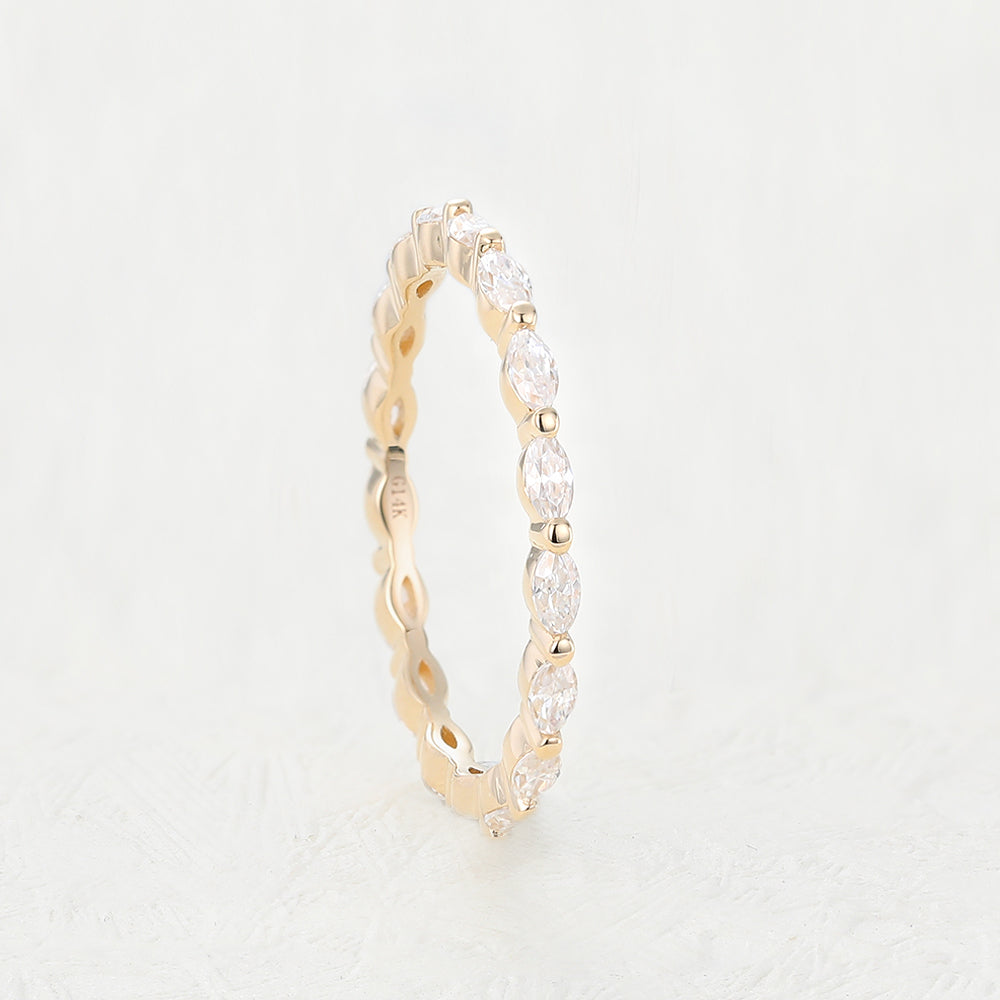 1.44 TCW Marquise Full Eternity Moissanite Wedding Band