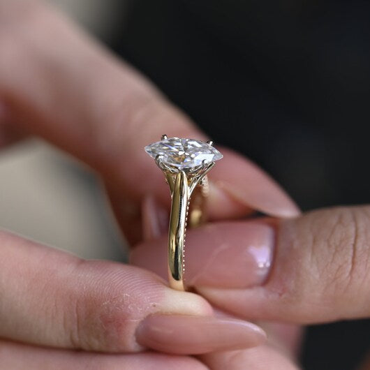 2.0 CT Marquise Solitaire Moissanite Engagement Ring