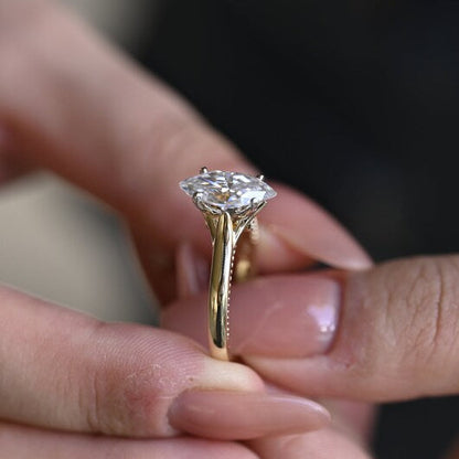 2.0 CT Marquise Solitaire Moissanite Engagement Ring
