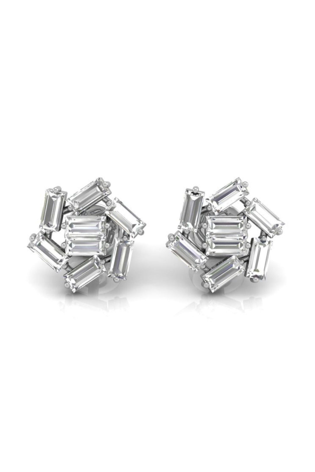 0.65 TCW Baguette Cut Stud Moissanite Earrings