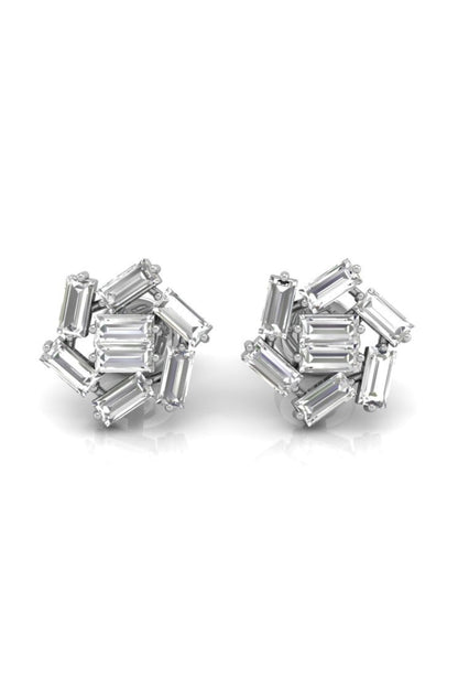 0.65 TCW Baguette Cut Stud Moissanite Earrings