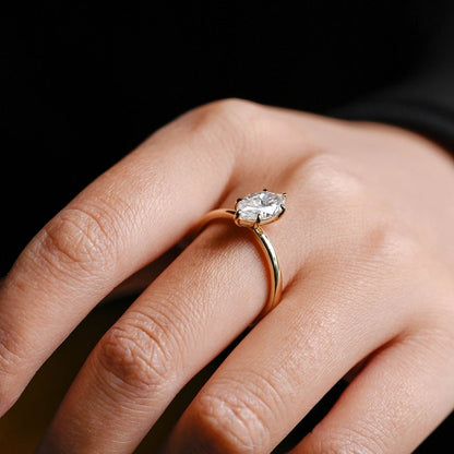2.0 CT Marquise Solitaire Moissanite Engagement Ring