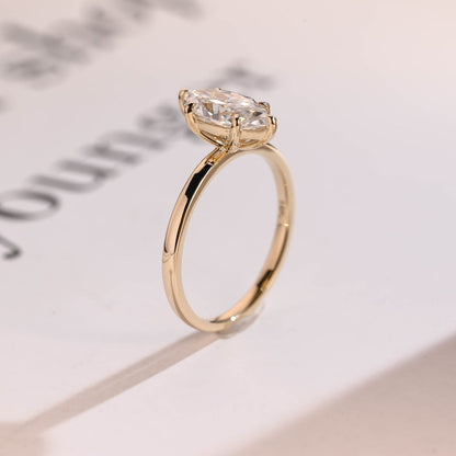 2.0 CT Marquise Solitaire Moissanite Engagement Ring