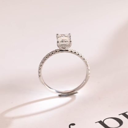 2.0 CT Emerald Pave Moissanite Engagement Ring