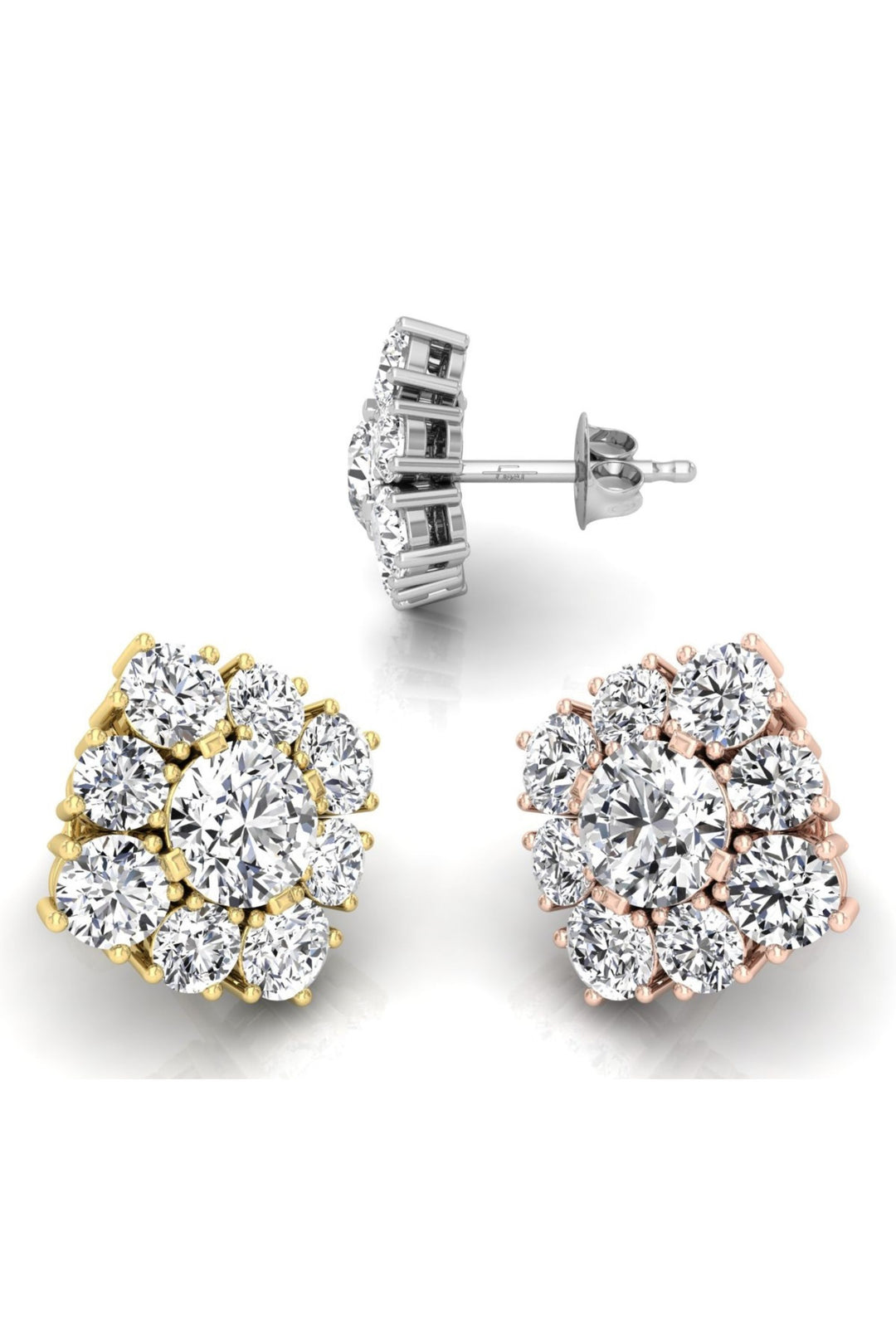 1.43 TCW Round Cut Halo Stud Moissanite Earrings