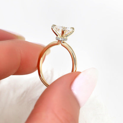 2 CT Round Hidden Halo Moissanite Engagement Ring