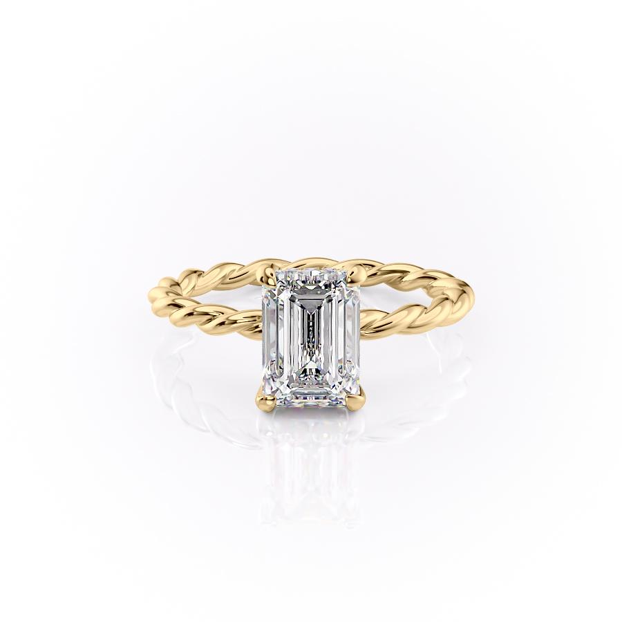 1.91 CT Emerald Hidden Halo Moissanite Engagement Ring