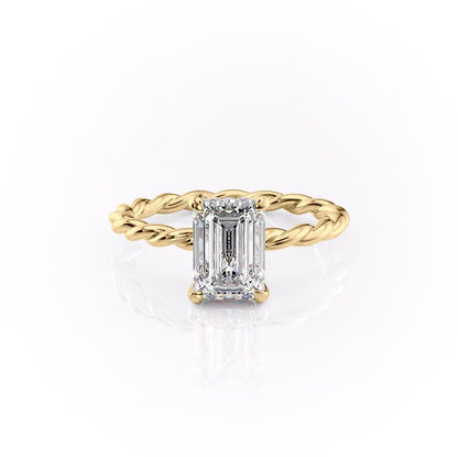 1.91 CT Emerald Hidden Halo Moissanite Engagement Ring