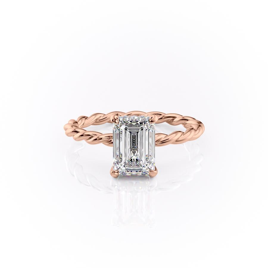 1.91 CT Emerald Hidden Halo Moissanite Engagement Ring