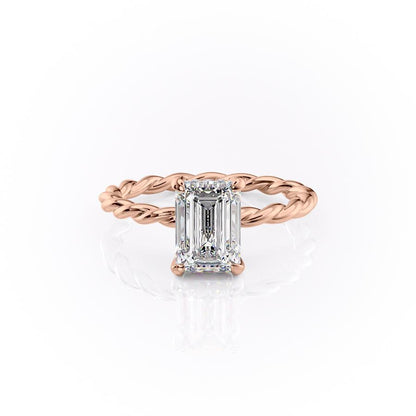1.91 CT Emerald Hidden Halo Moissanite Engagement Ring