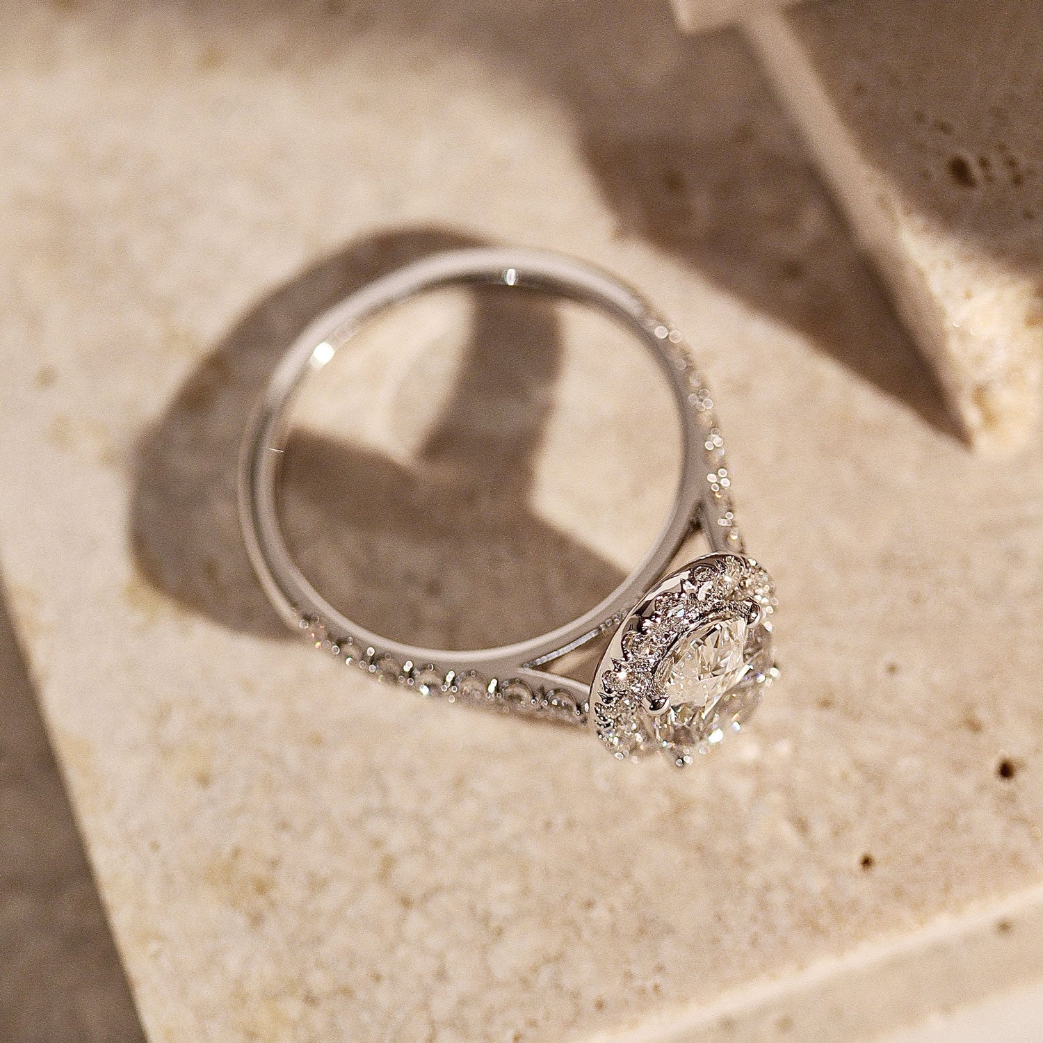 2.40 CT Oval Halo & Pave Moissanite Engagement Ring