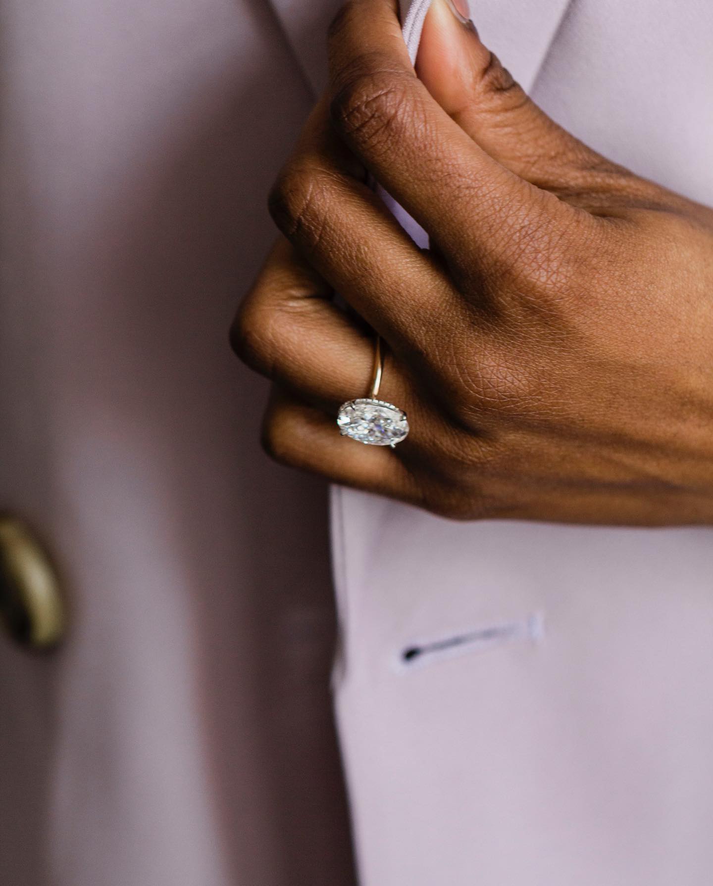 4.9 CT Oval Hidden Halo Moissanite Engagement Ring