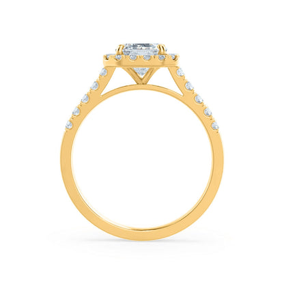 2 CT Emerald Halo & Pave Moissanite Engagement Ring