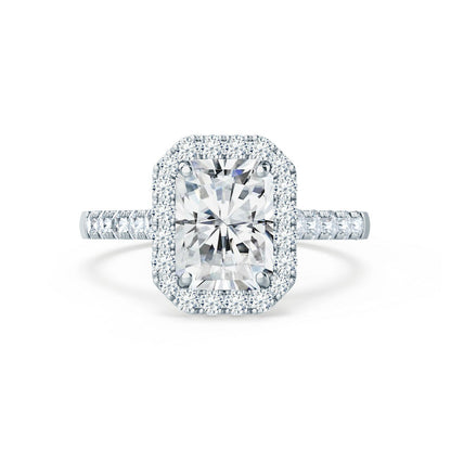 1.2 CT Radiant Halo & Pave Moissanite Engagement Ring