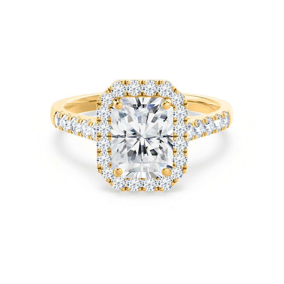 1.2 CT Radiant Halo & Pave Moissanite Engagement Ring