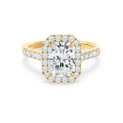 1.2 CT Radiant Halo & Pave Moissanite Engagement Ring