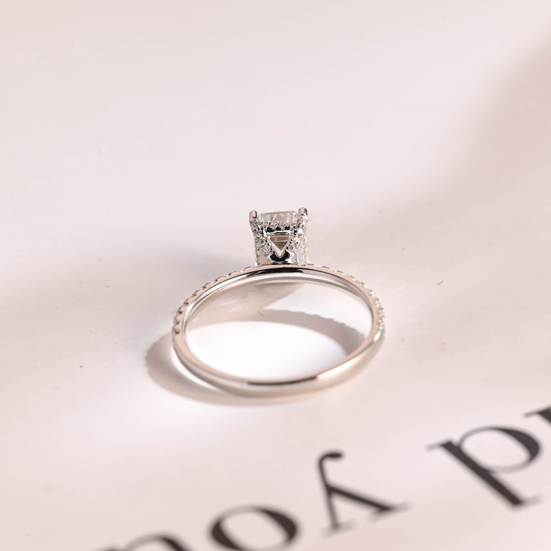 2.0 CT Emerald Pave Moissanite Engagement Ring