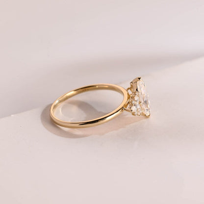 2.0 CT Marquise Cluster Moissanite Engagement Ring