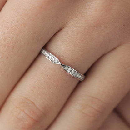 0.22 TCW Round Channel Setting Moissanite Wedding Band